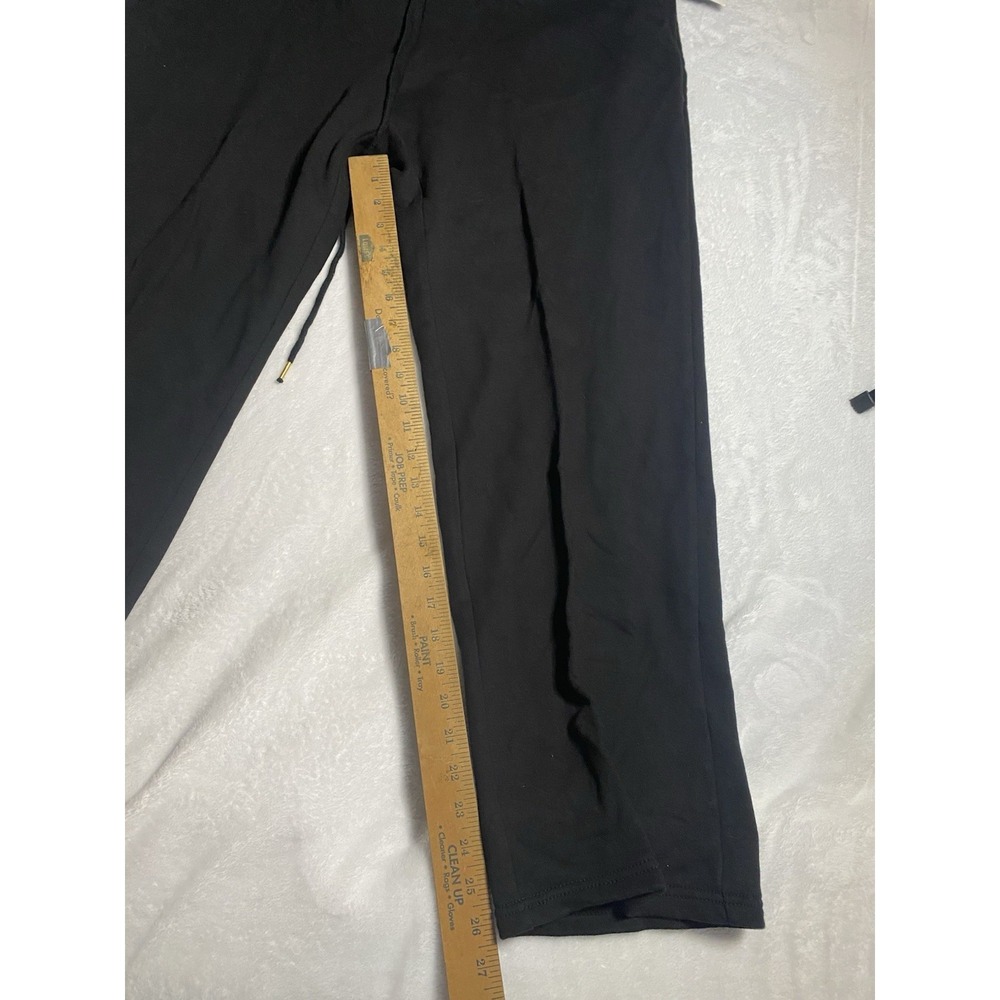 Liz Claiborne Women's Black Cotton Drawstring Straight Leg Pants Mid-Rise 1X - Picture 5 of 9